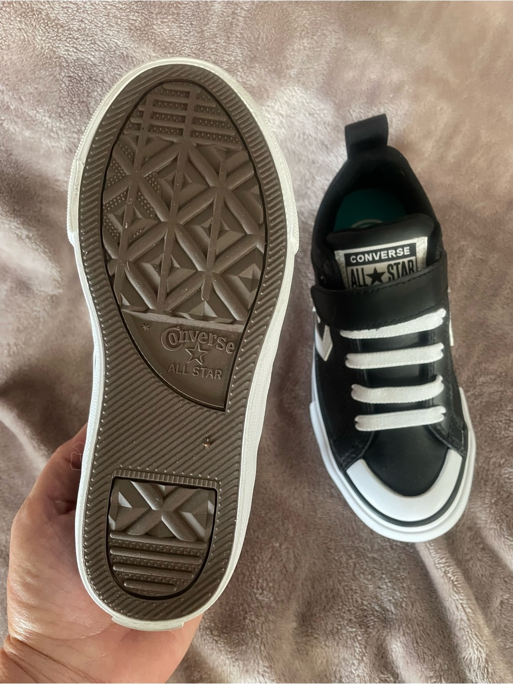 Converse Kids Black & White Low Top Sneakers with Star Logo - Picture 2 of 12